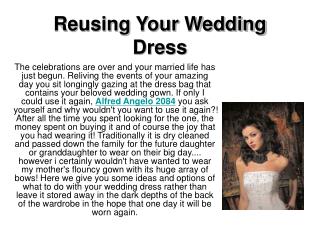 Reusing Your Wedding Dress
