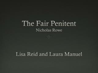 The Fair Penitent Nicholas Rowe