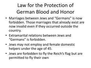 Law for the Protection of German Blood and Honor