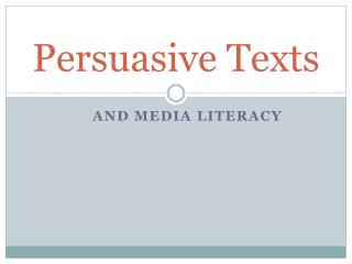 Persuasive Texts