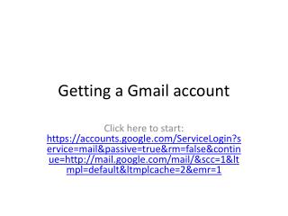 Getting a Gmail account