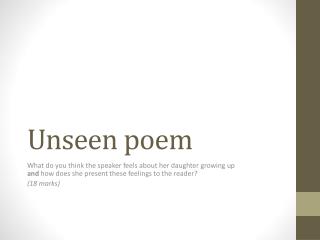 Unseen poem