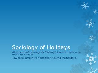 Sociology of Holidays