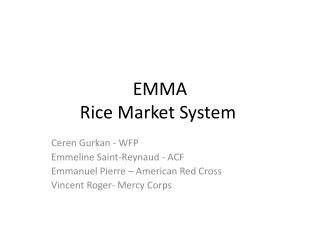 EMMA Rice Market System
