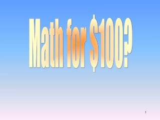 Math for $100?