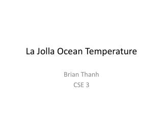 La Jolla Ocean Temperature