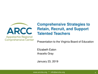 Comprehensive Strategies to Retain, Recruit, and Support Talented Teachers