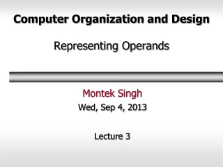 Computer Organization and Design Representing Operands