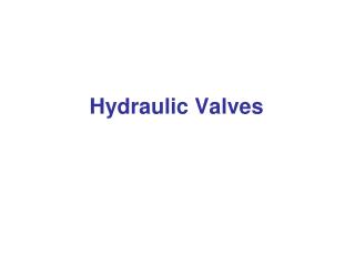 Hydraulic Valves