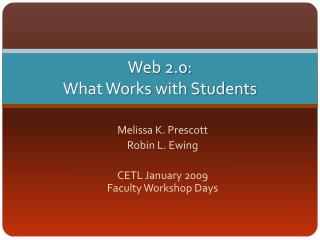 Web 2.0: What Works with Students