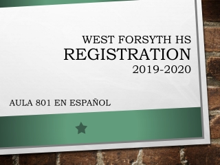 West Forsyth HS REGISTRATION 2019-2020