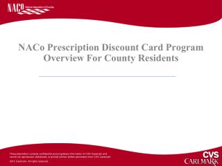 NACo Prescription Discount Card Program Overview For County Residents