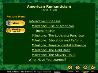 American Romanticism 1800–1860