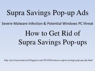 Get Rid of Supra Savings Pop-up Ads