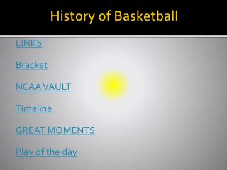 History of Basketball