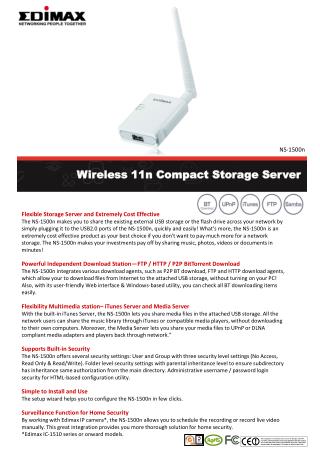 Wireless 11n Compact Storage Server
