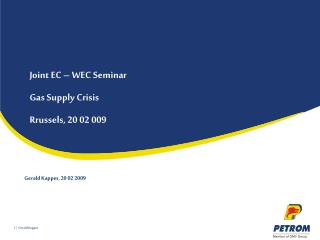 Joint EC – WEC Seminar Gas Supply Crisis Rrussels, 20 02 009