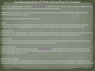 Five Stunning Styles Of Wide Fitting Shoes For Autumn