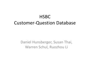 HSBC Customer-Question Database