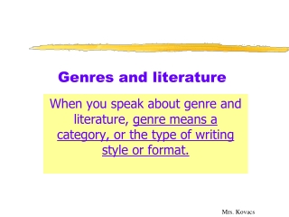 Genres and literature