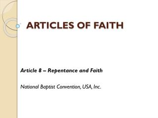 ARTICLES OF FAITH