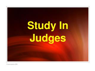 Study In Judges