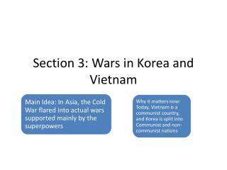Section 3: Wars in Korea and Vietnam