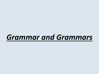 Grammar and Grammars