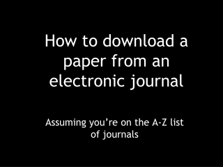 How to download a paper from an electronic journal