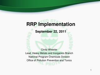 RRP Implementation September 22, 2011