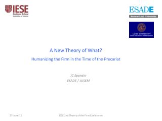 A New Theory of What? Humanizing the Firm in the Time of the Precariat