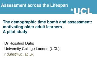 The demographic time bomb and assessment: motivating older adult learners - A pilot study