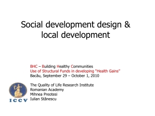 Social development design & local development