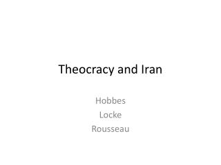 Theocracy and Iran