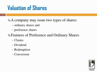 Valuation of Shares