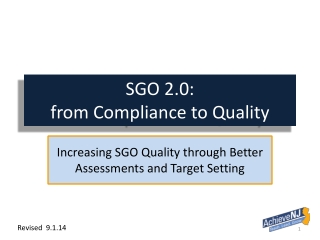 SGO 2.0: from Compliance to Quality