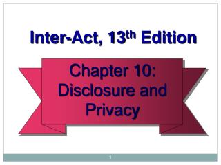 Chapter 10: Disclosure and Privacy