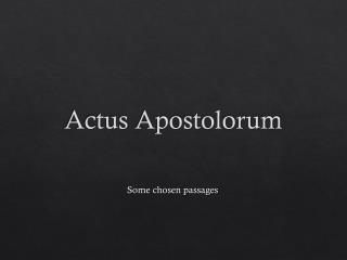 Actus Apostolorum