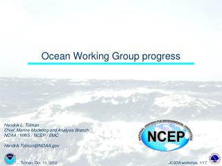 Ocean Working Group progress