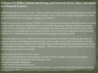 FitNews.TV Makes Online Marketing and Outreach Easier, More