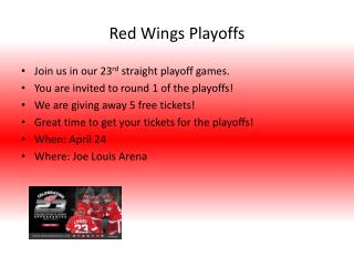 Red Wings Playoffs