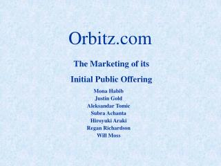 The Marketing of its Initial Public Offering