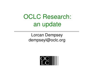 OCLC Research: an update