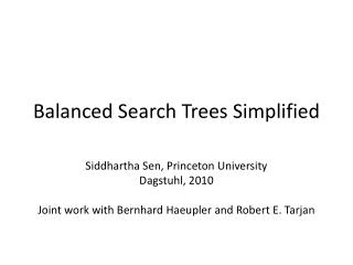 Balanced Search Trees Simplified