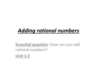 Adding rational numbers