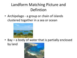 Landform Matching Picture and Defintion