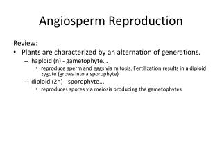 Angiosperm Reproduction