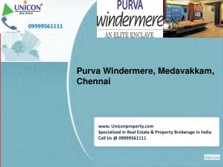 Purva Windermere Apartments Chennai | For Booking Call at 09999561111