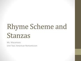 Labeling rhyme scheme
