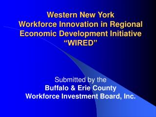 Western New York Workforce Innovation in Regional Economic Development Initiative “WIRED”